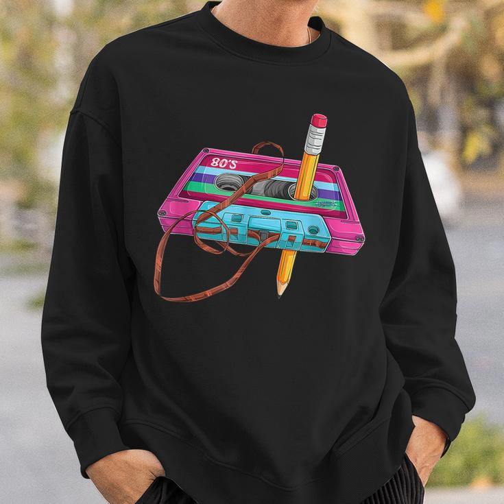 Vintage Cassette Tape Pencil 70S 80S 90S Music Mixtape Sweatshirt Gifts for Him