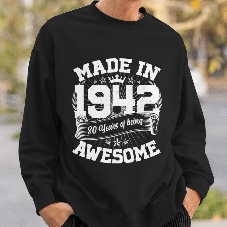 Vintage Crown Made In 1942 80 Years Of Being Awesome 80Th Birthday Sweatshirt Gifts for Him