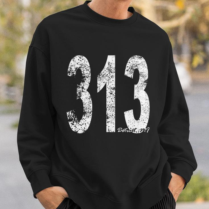 Vintage Detroit Area Code 313 Men Women Sweatshirt Graphic Print Unisex Gifts for Him