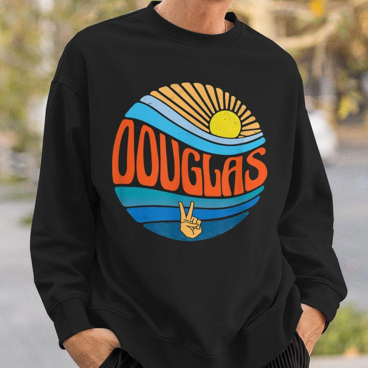 Vintage Douglas-Hemd mit Sonnenuntergang & Groovy Batikmuster Sweatshirt Geschenke für Ihn