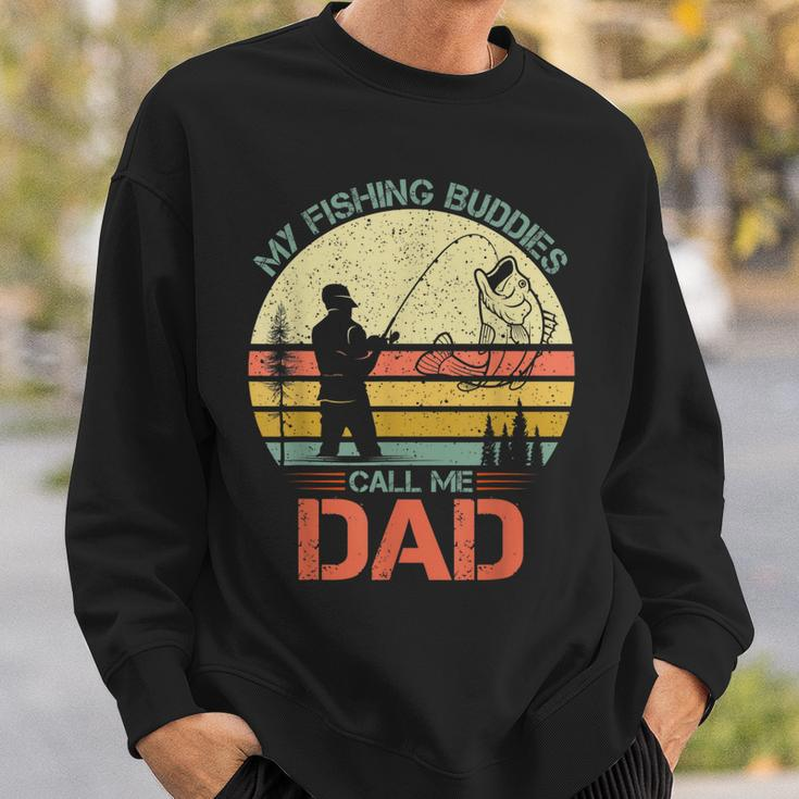 Vintage Fishing Fisherman - My Fishing Buddies Call Me Dad Sweatshirt Gifts for Him