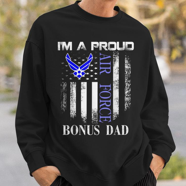 Vintage Im A Proud Air Force Bonus Dad With American Flag Sweatshirt Gifts for Him