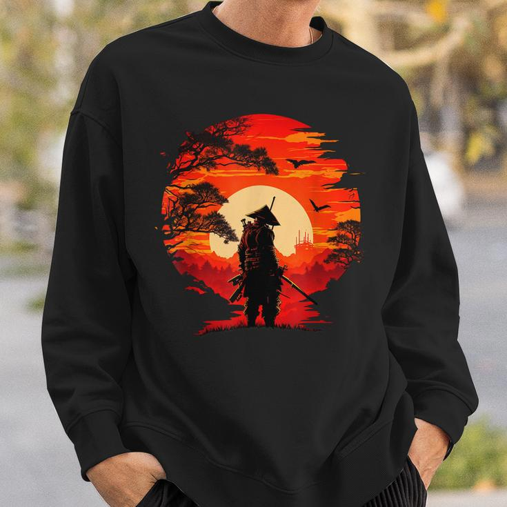 Vintage Japanese Samurai Fighter Martial Arts Retro Sunset Sweatshirt Gifts for Him