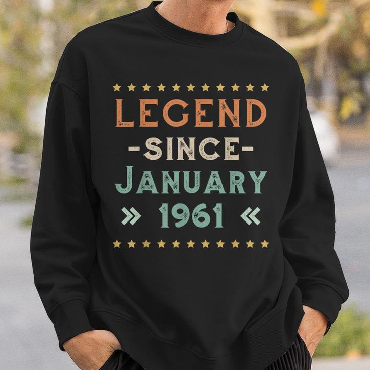 Vintage Legend Since Januar 1961 Geburtstag Männer Frauen Sweatshirt Geschenke für Ihn