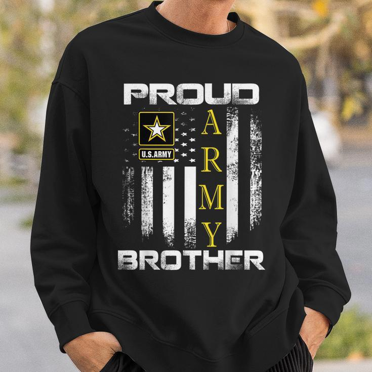 Vintage Proud Army Brother With American Flag Gift Sweatshirt Gifts for Him