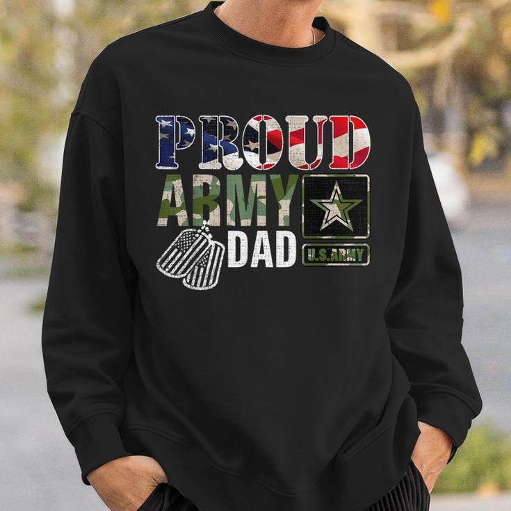 Vintage Proud Army Dad Camo With American Flag Gift Sweatshirt Gifts for Him