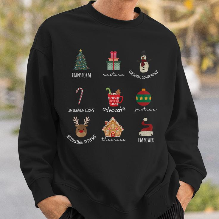 Vintage Retro Xmas Little Things Christmas Social Worker Sweatshirt Gifts for Him