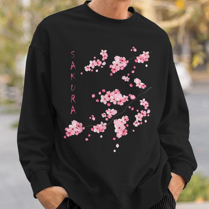 Vintage Sakura Cherry Blossom Japanese Graphical Art Sweatshirt Gifts for Him