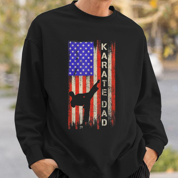 Vintage Usa American Flag Karate Dad Karateka Silhouette Sweatshirt Gifts for Him