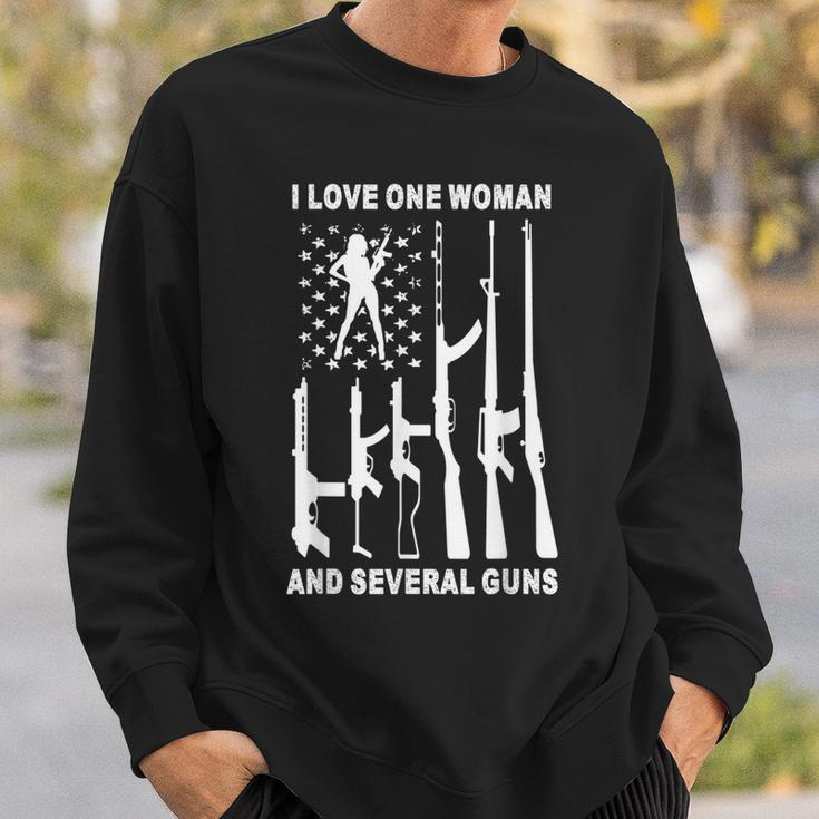 Vintage Usa Flag Dad Grandpa I Love One Woman & Several Guns Sweatshirt Gifts for Him