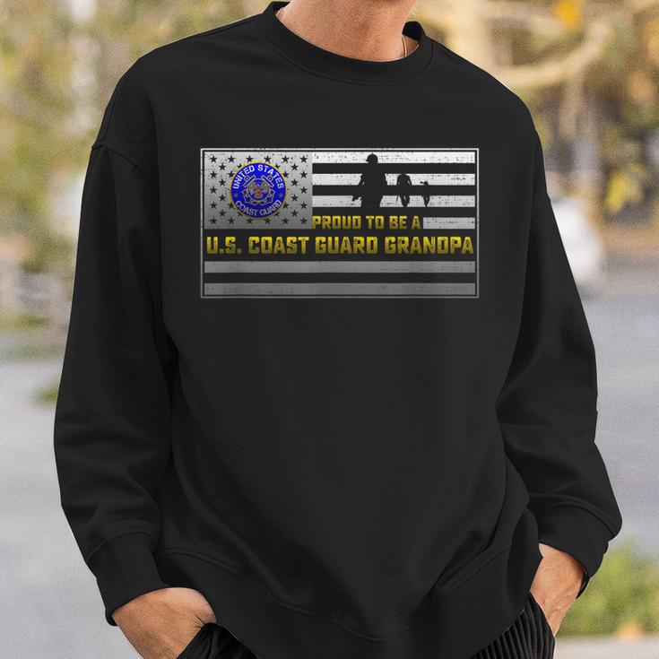 Vintage Usa Flag Proud To Be A Us Coast Guard Grandpa Sweatshirt Gifts for Him
