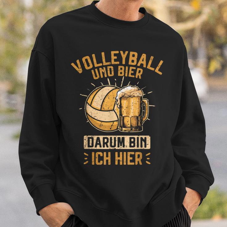 Volleyball Und Bier Darum Bin Ich Hier Volleyballer Lustig Sweatshirt Geschenke für Ihn