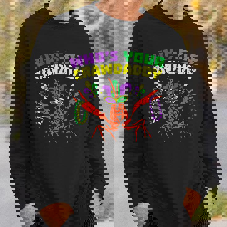 Whos Your Crawdaddy Crawfish Jester Beads Funny Mardi Gras V2 Men Women Sweatshirt Graphic Print Unisex Gifts for Him