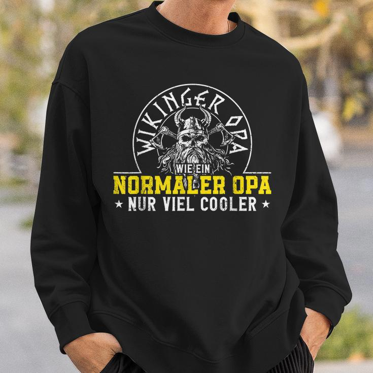 Wikinger Opa Wie Ein Normaler Opa Nur Viel Cooler Sweatshirt Geschenke für Ihn