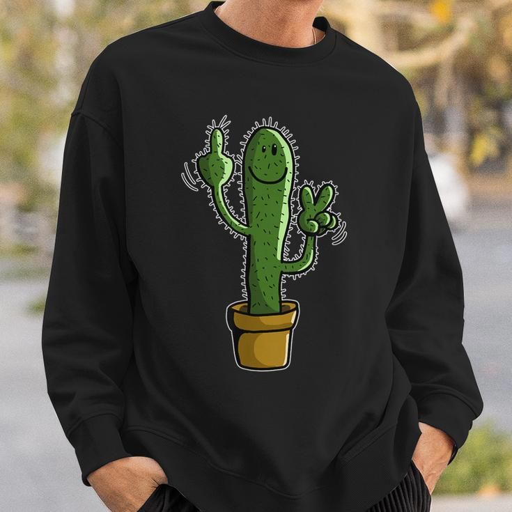 Witziges Stinkefinger Kaktus I Humor Sweatshirt Geschenke für Ihn