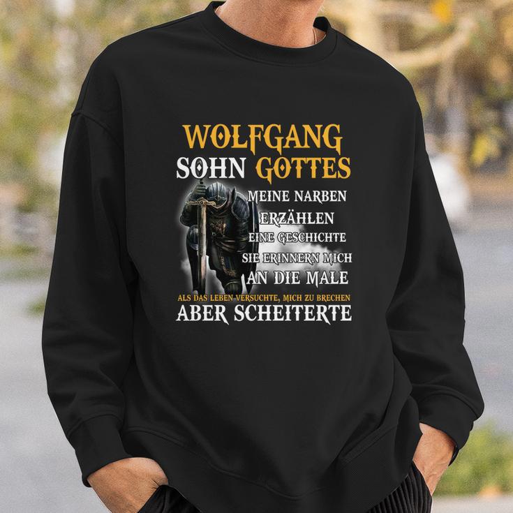 Wolfgang Sohn Gottes Herren Sweatshirt, Krieger Grafik und Motivationszitat Geschenke für Ihn