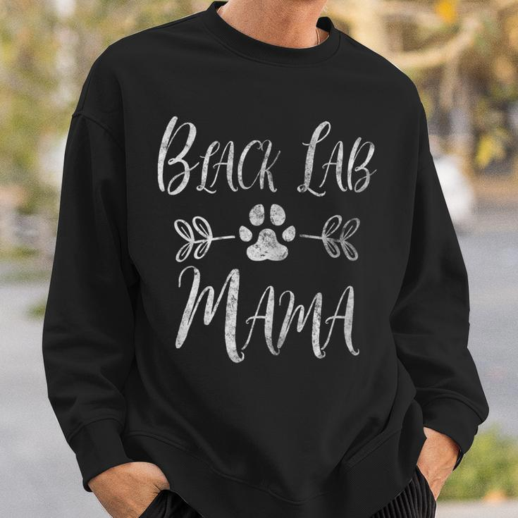 Womens Black Lab Mama Labrador Retriever Lover Funny Dog Mom Men Women Sweatshirt Graphic Print Unisex Gifts for Him