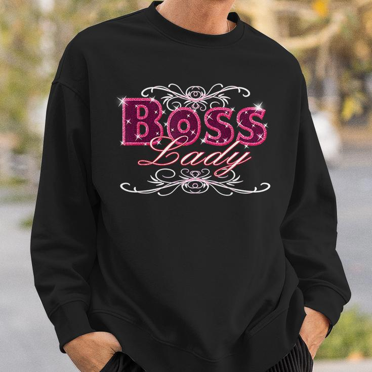 Womens Cute Boss Lady Bling Decorative Men Women Sweatshirt Graphic Print Unisex Gifts for Him