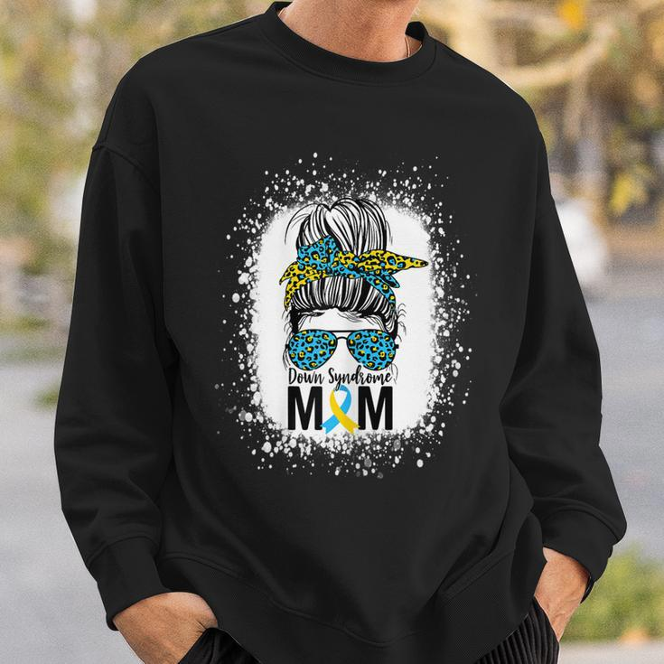 Womens Down Syndrome Mom Life Messy Bun Down Syndrome Awareness Sweatshirt Gifts for Him