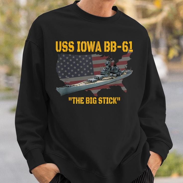 World War Ii Warship Uss Iowa & Ww2 Bb-61 Battleship Veteran Sweatshirt Gifts for Him
