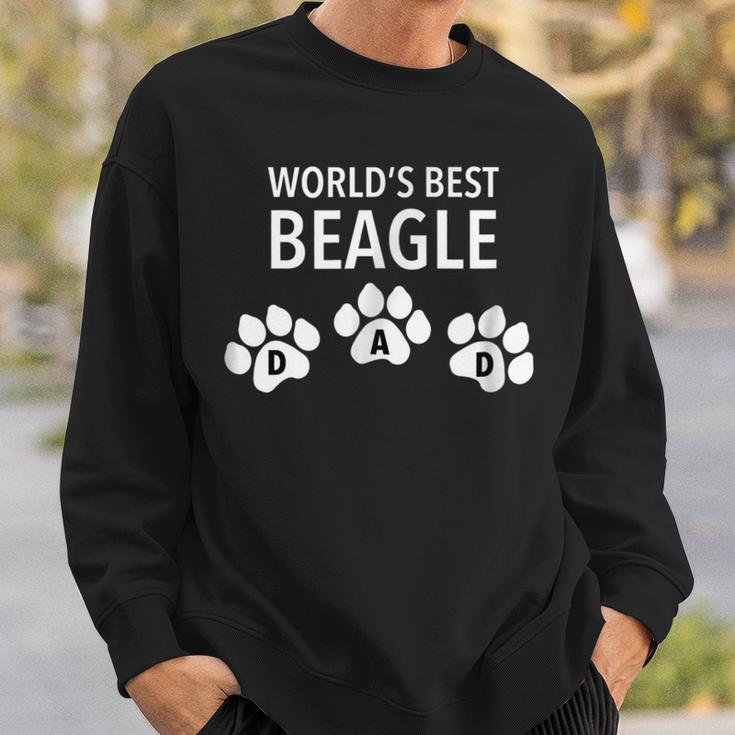 Worlds Best Beagle DadWith Paw Design Effect Sweatshirt Gifts for Him