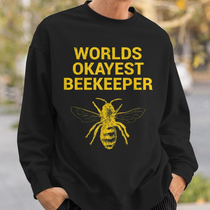 Worlds Okayest Beekeeper Beekeeping Dad Gift Sweatshirt Gifts for Him