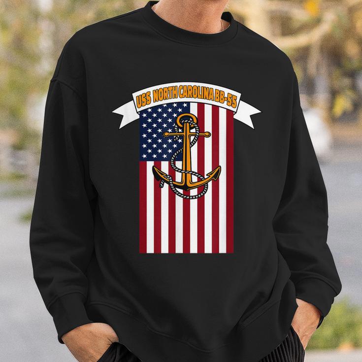 Ww2 Battleship Uss North Carolina Bb-55 Warship Veteran Dad Sweatshirt Gifts for Him