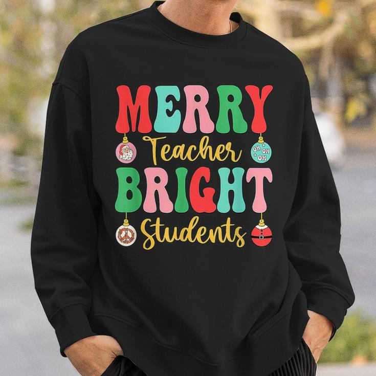 Xmas Groovy Retro Christmas Merry & Bright Teacher Student Men Women Sweatshirt Graphic Print Unisex Gifts for Him