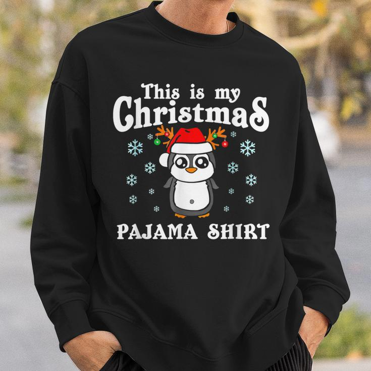Xmas This Is My Christmas Penguin Santa Hat Snowflakes Fun Men Women Sweatshirt Graphic Print Unisex Gifts for Him