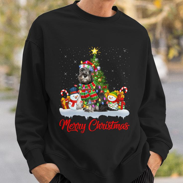 Xmas Tree Lighting Santa Miniature Schnauzer Dog Christmas Gift Sweatshirt Gifts for Him