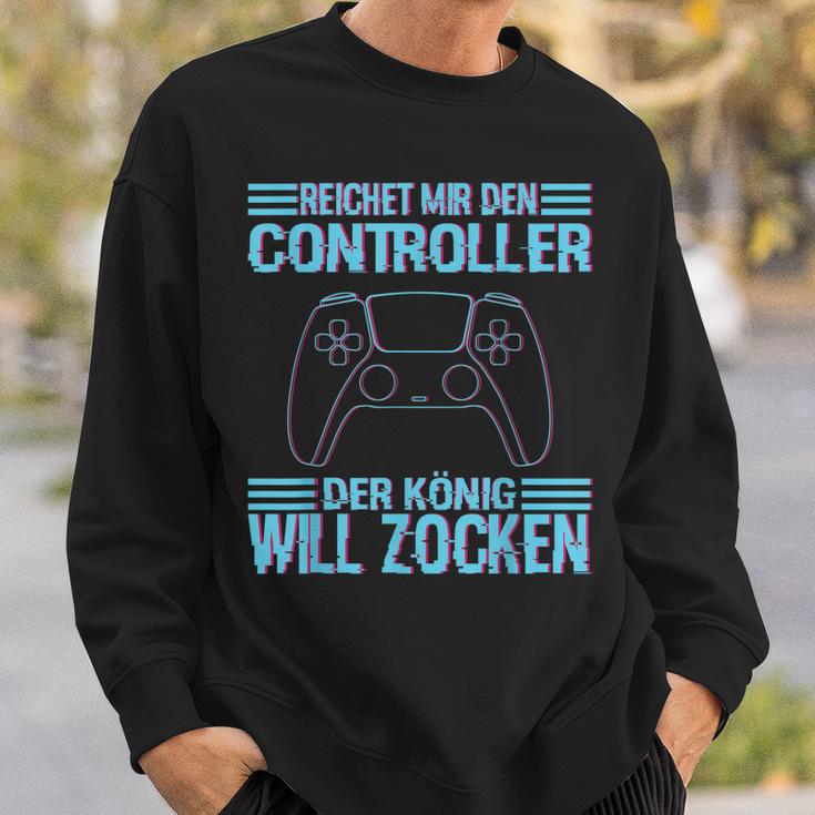 Zocken Reichet Mir Den Controller König Ps5 Konsole Gamer V3 Sweatshirt Geschenke für Ihn