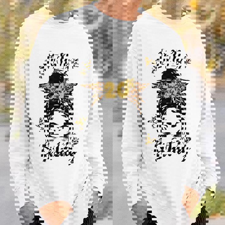 20Th Birthday Decorations Girl Messy Bun 20 Years Old Bday Sweatshirt Gifts for Him
