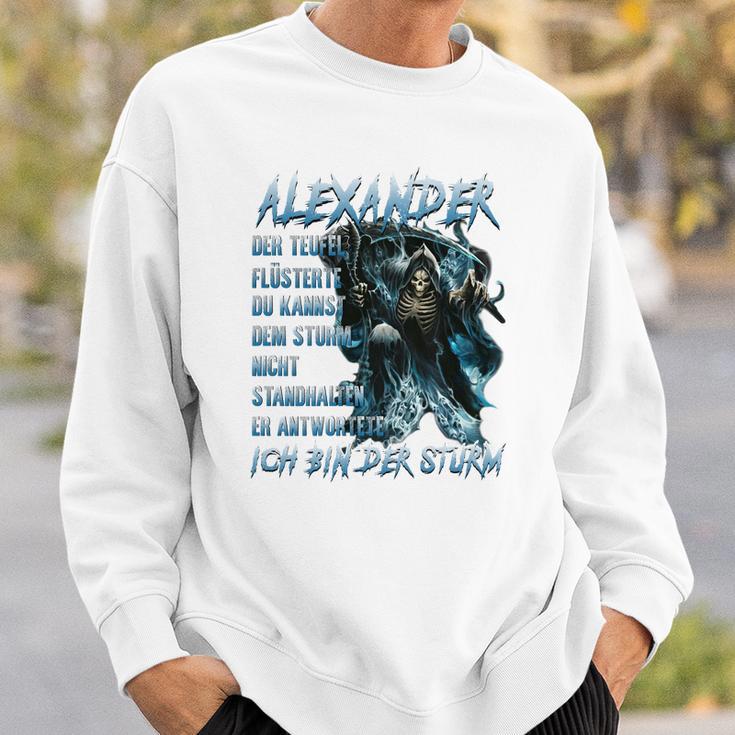 Alexander - Der Sturm Herren Sweatshirt, Mystisches Wolfsmotiv Geschenke für Ihn