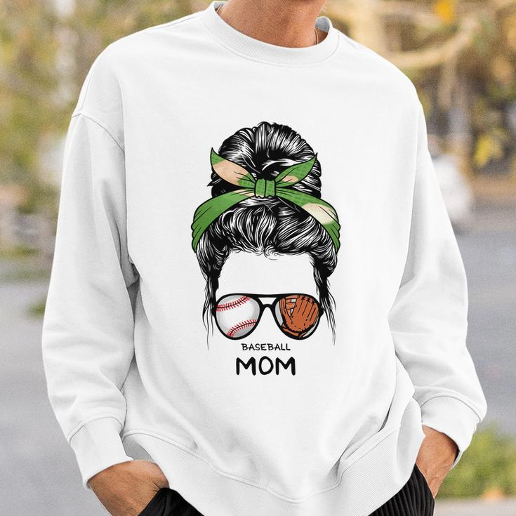Baseball Mom Messy Bun Mom Life Mothers Day Sweatshirt Gifts for Him