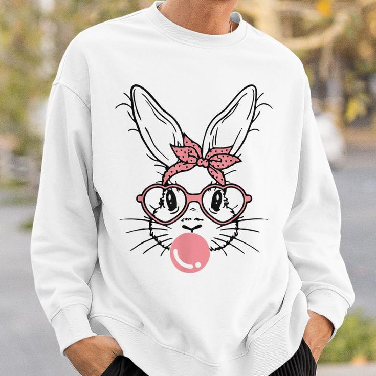 Bunny Face With Pink Sunglasses Bandana Happy Easter Day Sweatshirt Gifts for Him