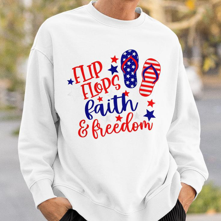 Flip Flops Faith And Freedom Sweatshirt Gifts for Him