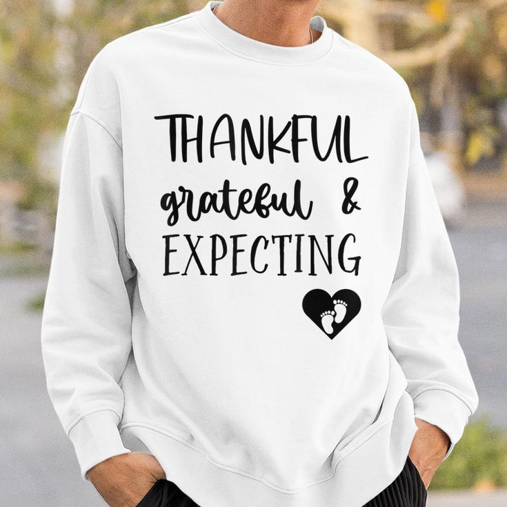 Funny Pregnancy Thanksgiving Graphic Thankful Grateful A Men Women Sweatshirt Graphic Print Unisex Gifts for Him