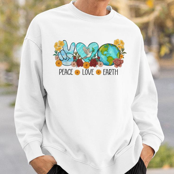 Happy Earth Day 2023 For Men Kids Teachers Peace Love Earth Sweatshirt Gifts for Him