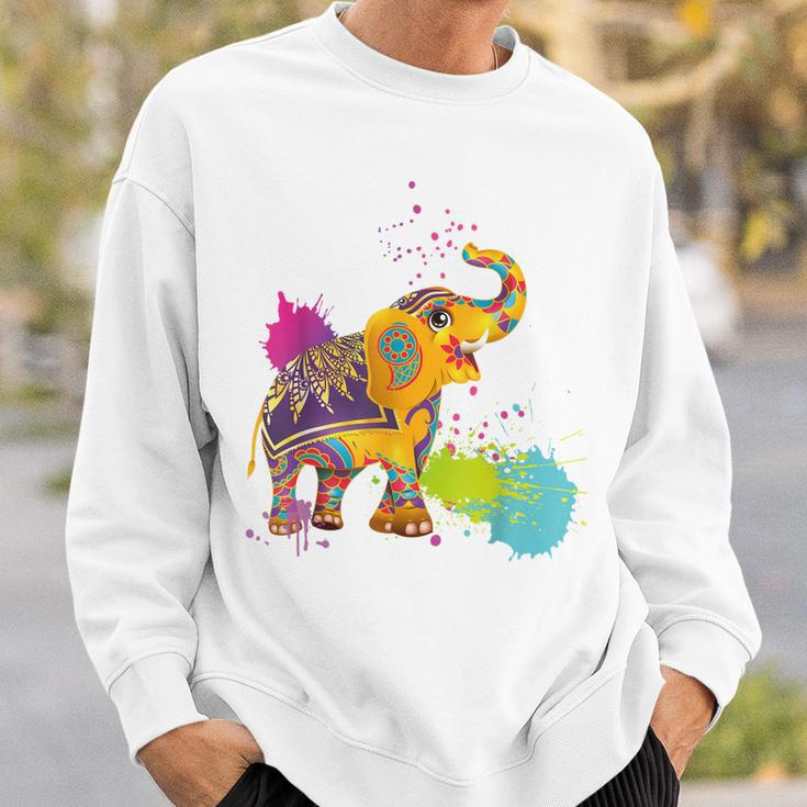 Happy Holi Colors India Hindu Spring Elephant Holi Sweatshirt Gifts for Him