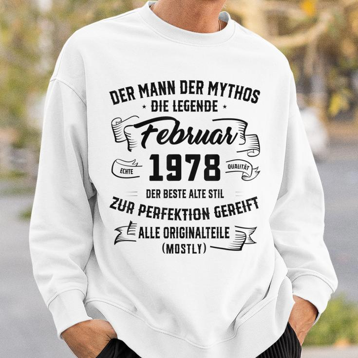 Herren Der Mann Mythos Die Legend Februar 1978 45 Geburtstag Sweatshirt Geschenke für Ihn
