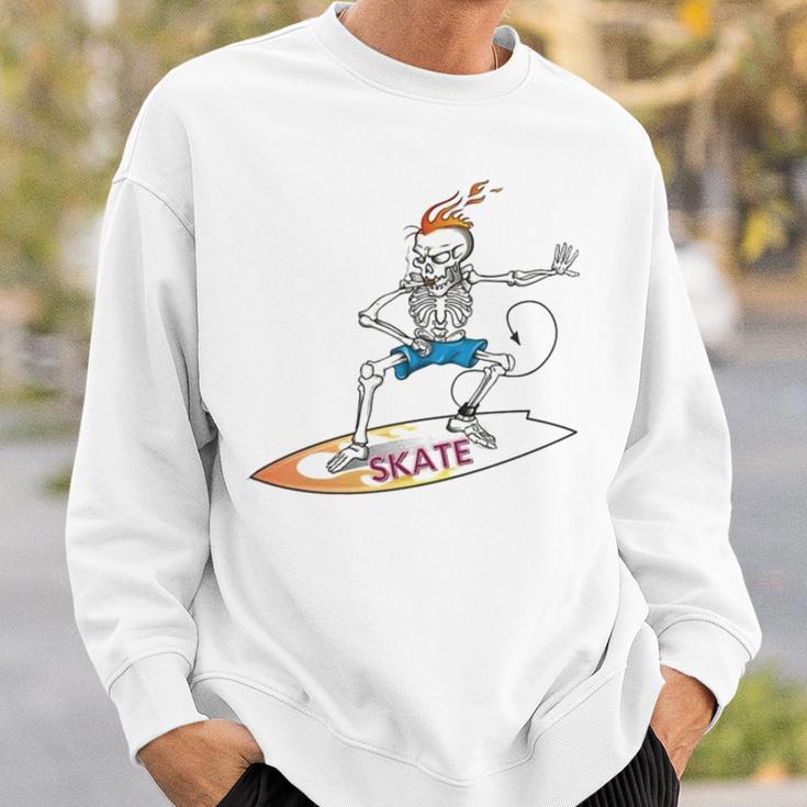 Skeleton riding skateboard sweatshirt sale