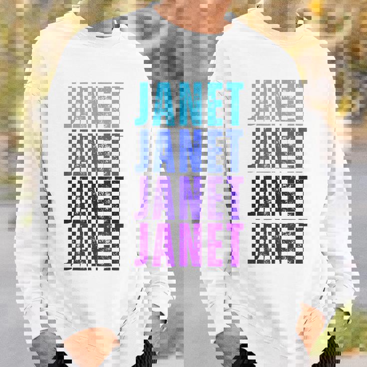 I Love Janet Modern Pattern First Name Janet Sweatshirt Gifts for Him