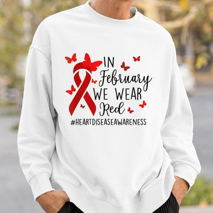 In February We Wear Red Heart Disease Awareness Month Sweatshirt Gifts for Him