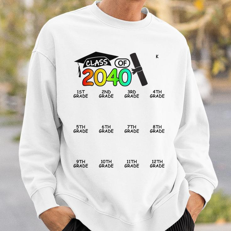 K 12Th Grade Grow With Me Space For Check-Mark Class Of 2040 Men Women Sweatshirt Graphic Print Unisex Gifts for Him