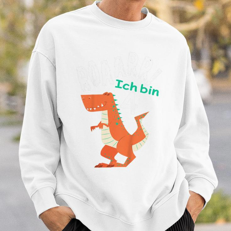 Kinder Dino Geburtstag Roaaar Ich Bin 4 Jahre Dinosaurier Sweatshirt Geschenke für Ihn