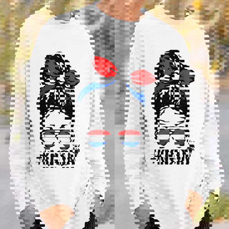 Koningsdag Netherlands Messy Bun Kingsday Dutch Kings Day Sweatshirt Gifts for Him
