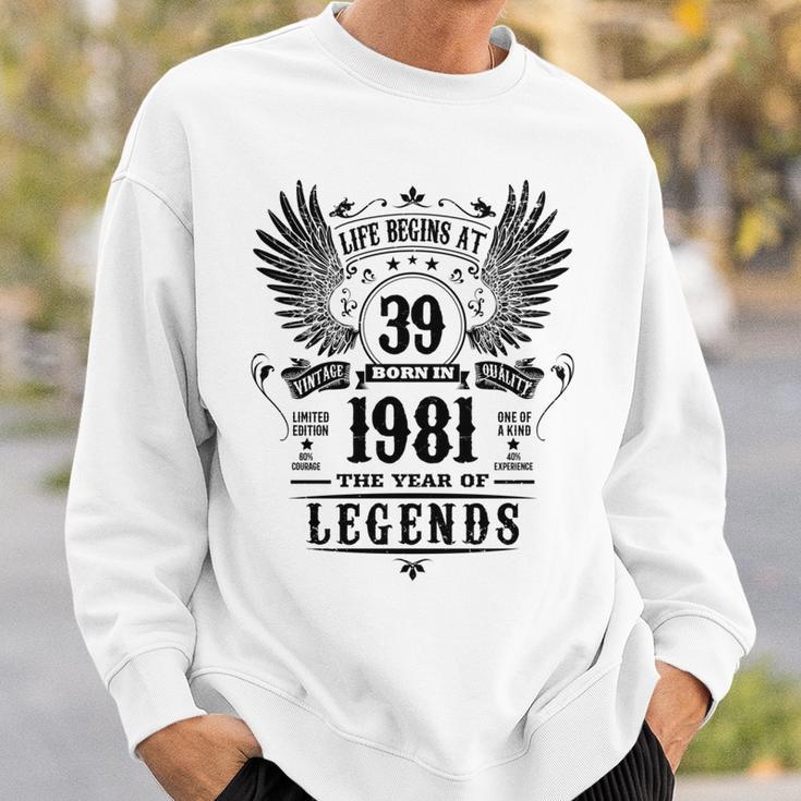 Legende Geburtstag 1981 Langarm-Sweatshirt, 39 Jahre Jubiläum Geschenke für Ihn