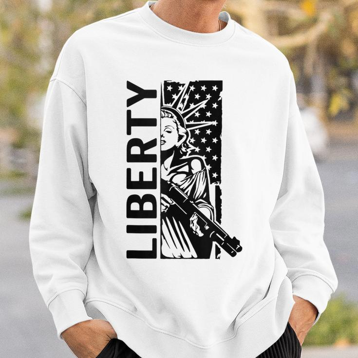 Liberty Lady Statue Shotgun Usa Pro Gun 2Nd Amendment Sweatshirt Gifts for Him