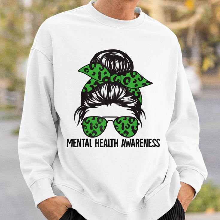 Messy Bun Mental Health Awareness Mental Health Matters Sweatshirt Gifts for Him
