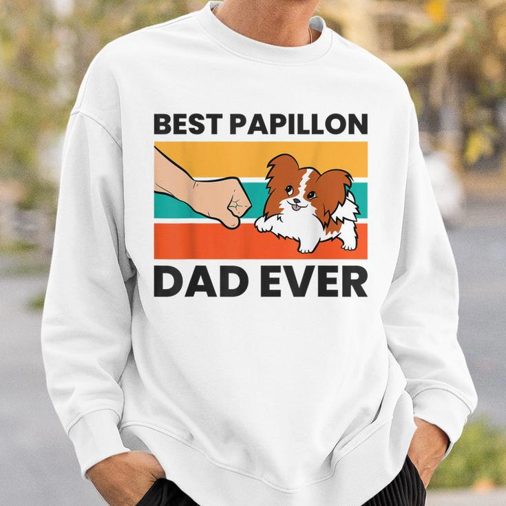 Papillon Dog Owner Best Papillon Dad Ever Sweatshirt Gifts for Him